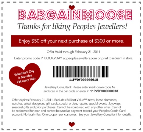 Peoples Jewellers Valentines Day Coupon Code