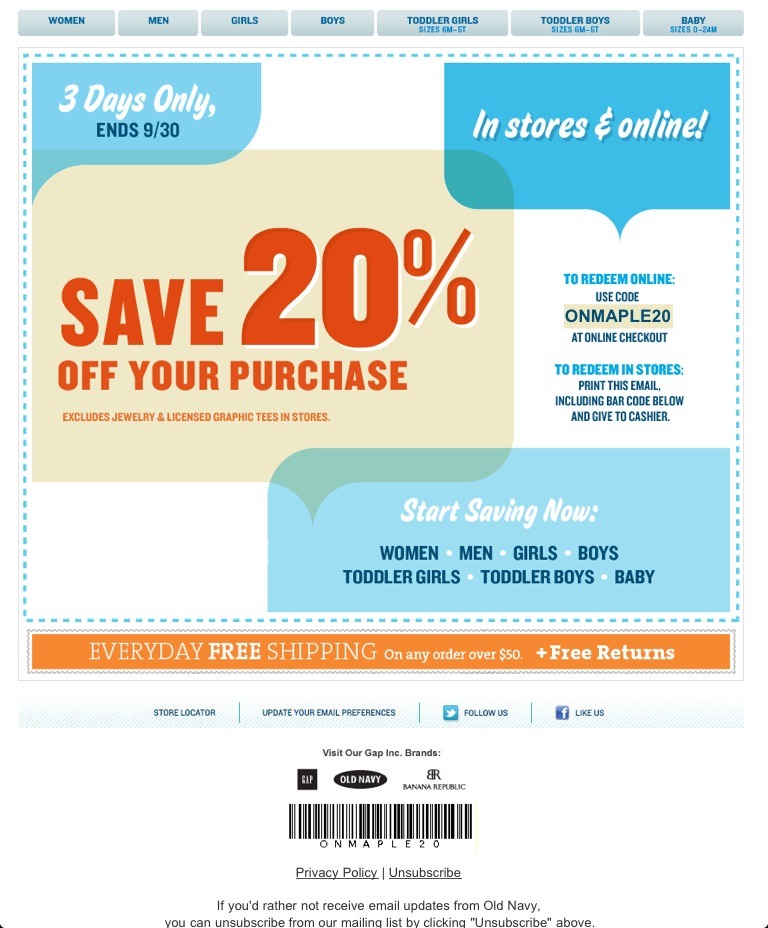 Old Navy Coupon