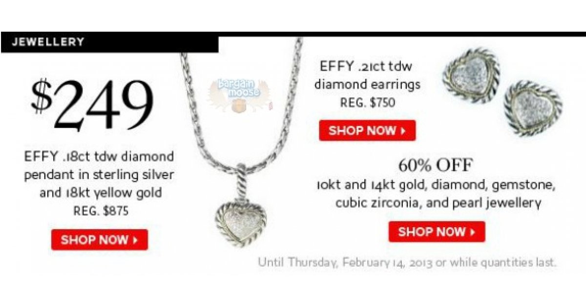 The Bay Canada: 60% Off Select Jewellery