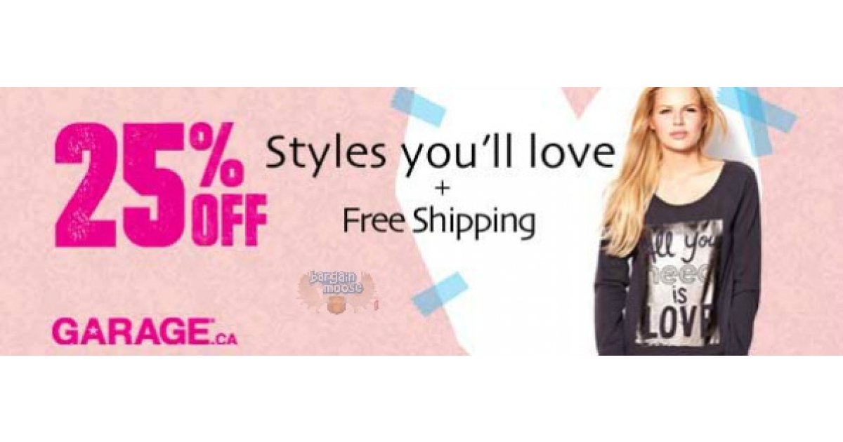 Garage Canada Promo Code Save 25 & Free Shipping