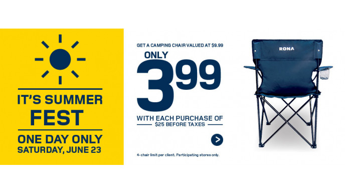 Rona Canada Camping Chair 3 99 Today Only