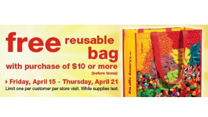 Bulk Barn Canada Free Reusable Bag With 10 Purchase