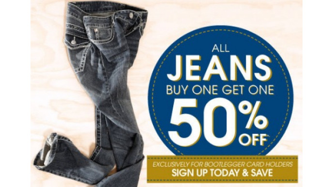 Bootlegger Jeans: BOGO 50% Off