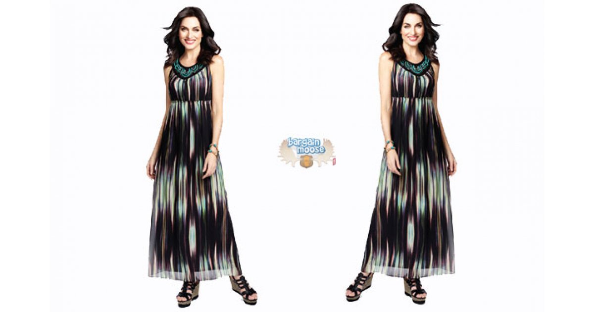 Cleo Canada 55 Off Chiffon Watercolour Maxi Dress