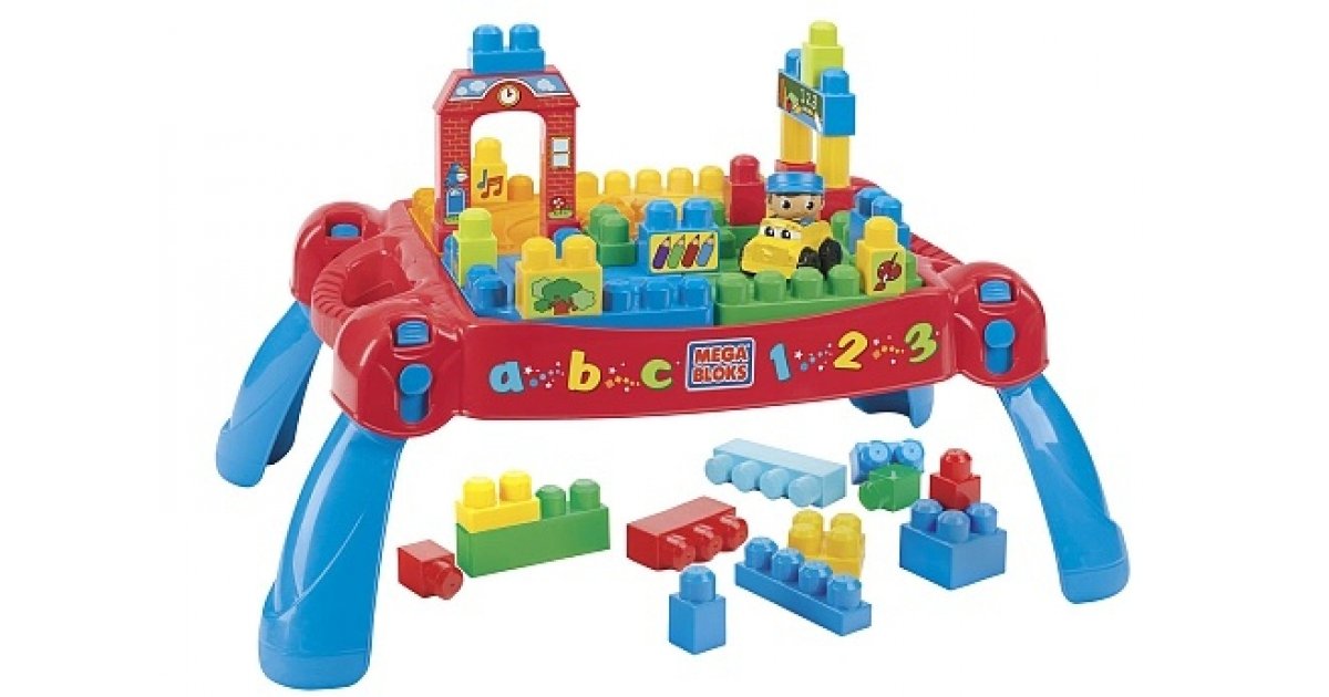 Mega Bloks First Builders Build 'n Learn Table- 30 Pieces 