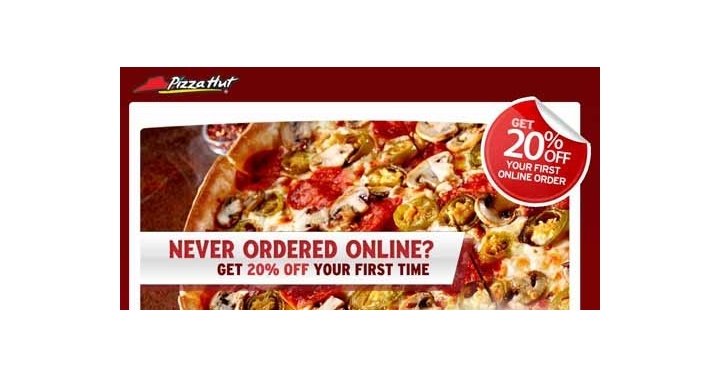 Pizza Hut 20% Off First Time Online Order