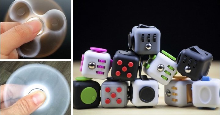 fidget cubes and spinners