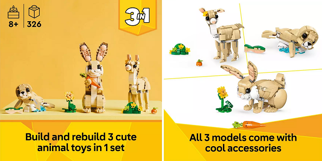 New LEGO Creator 3-in-1 Cute Bunny $24.86 @ Amazon